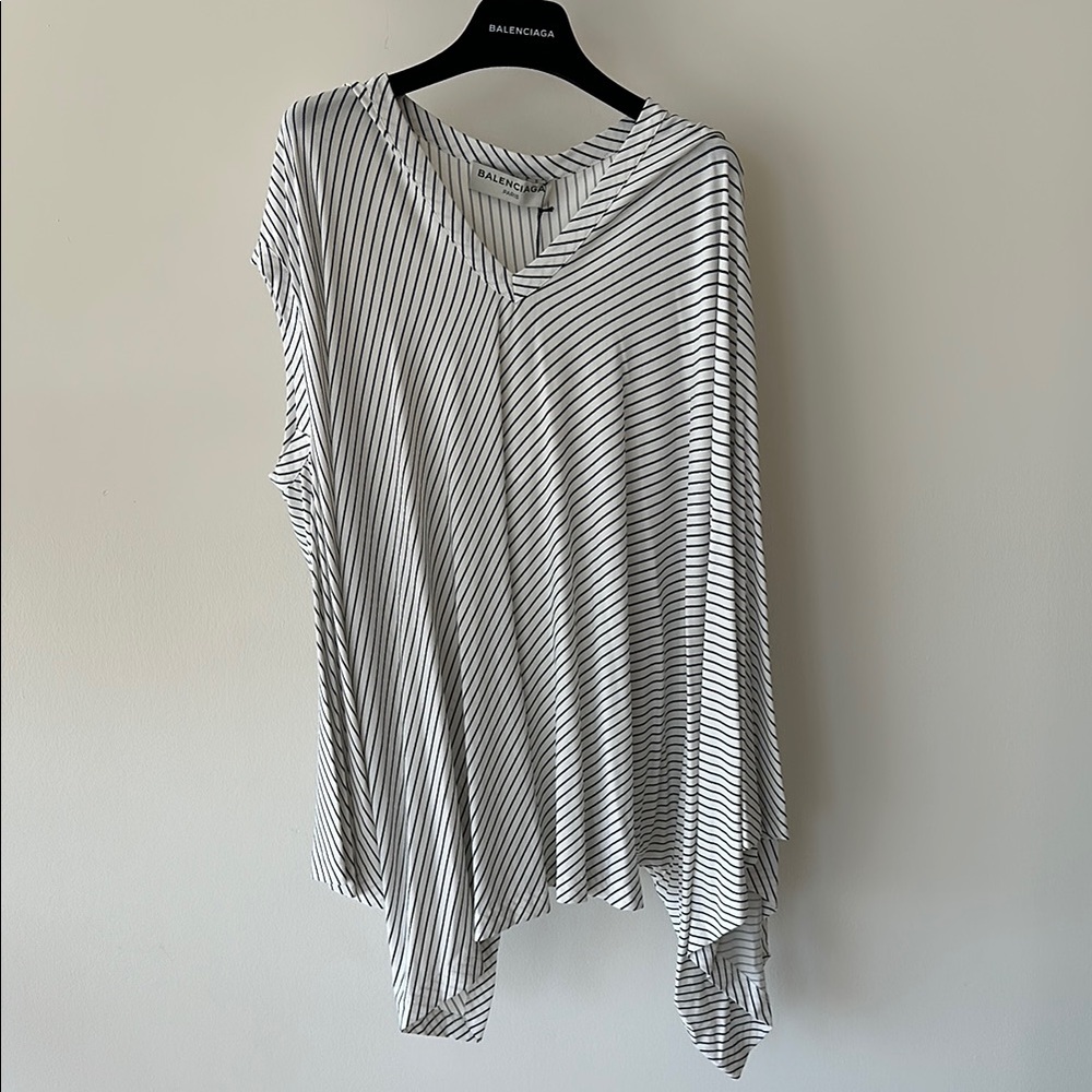 Balenciaga Striped Asymmetrical Top in size 38